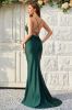 Mermaid Spaghetti Straps Dark Green Long Prom Dress with Criss Cross Back sold by Zapaka