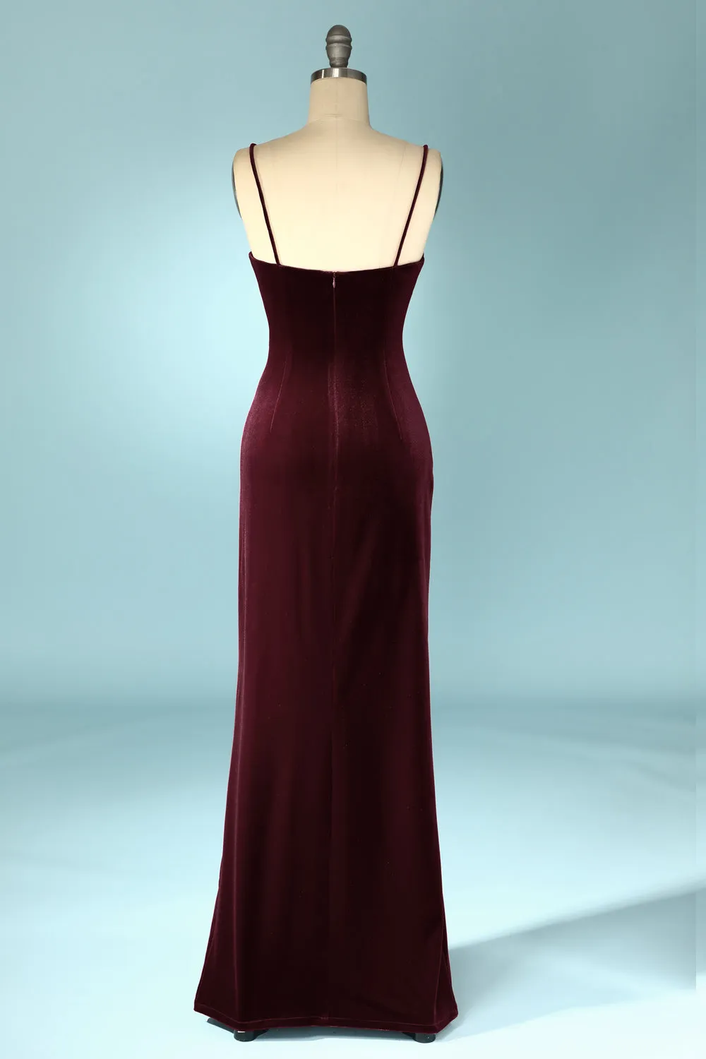 Burgundy Velvet Evening Prom Dress sold by Zapaka product image thumbnail 3