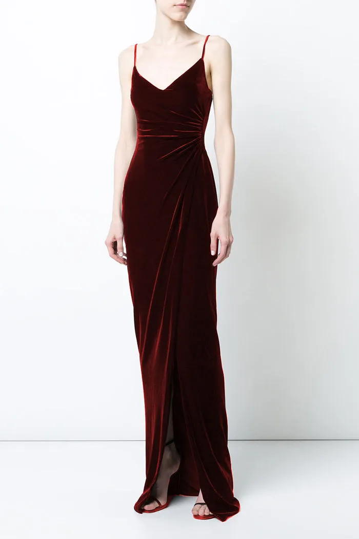Burgundy Velvet Evening Prom Dress sold by Zapaka product image thumbnail 2
