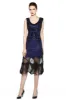 Sparkly Black Golden Fringed Flapper Dress sold by Zapaka