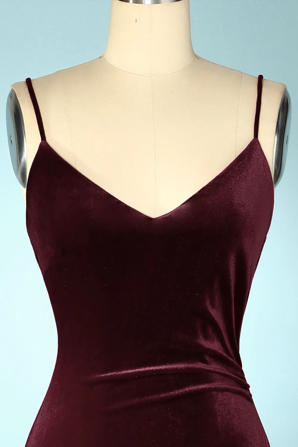 Burgundy Velvet Evening Prom Dress sold by Zapaka product image thumbnail 4