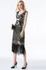 Sparkly Black Golden Fringed Flapper Dress sold by Zapaka