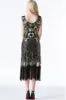 Sparkly Black Golden Fringed Flapper Dress sold by Zapaka