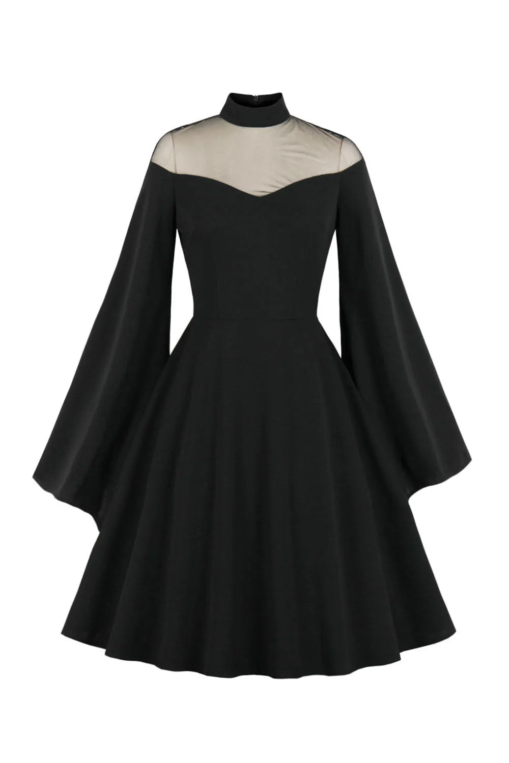 Vintage Black Halloween Dress with Long Sleeves sold by Zapaka
