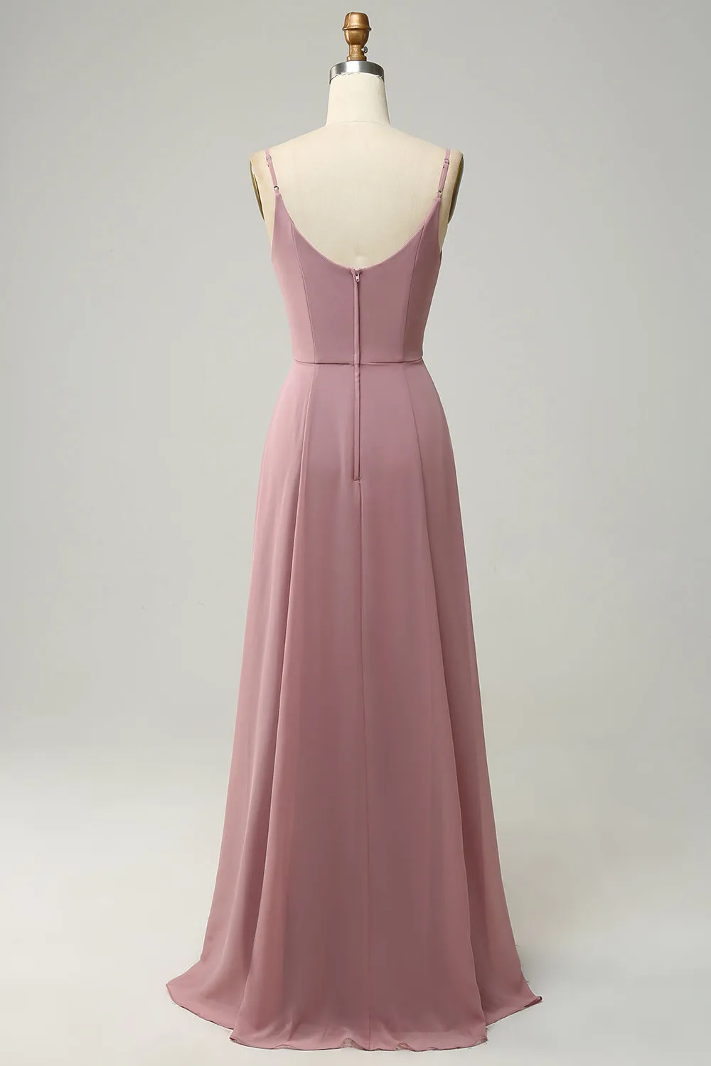 Spaghetti Straps A Line Sleeveless Long Bridesmaid Dress sold by Zapaka product image thumbnail 2