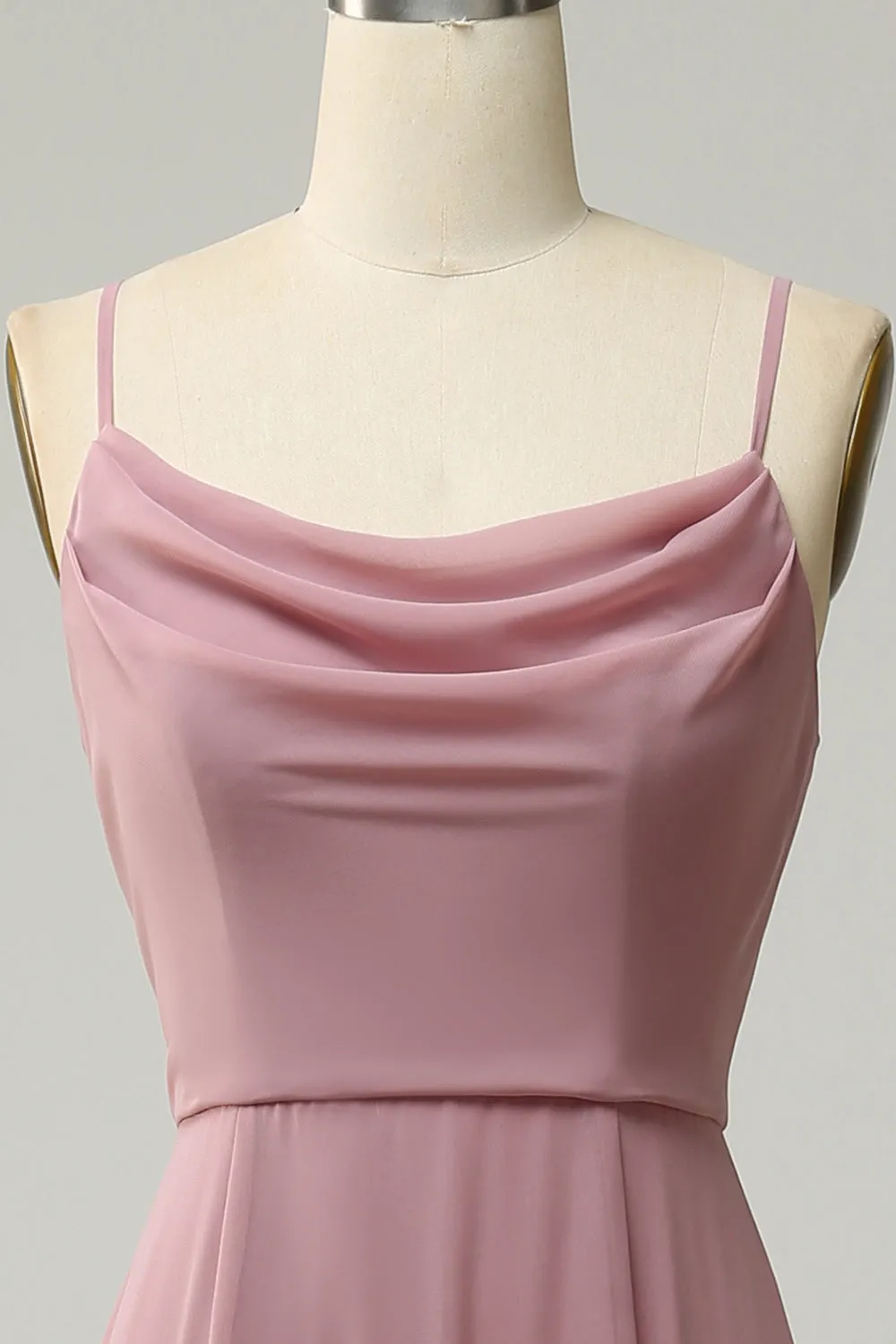 Spaghetti Straps A Line Sleeveless Long Bridesmaid Dress sold by Zapaka product image thumbnail 4