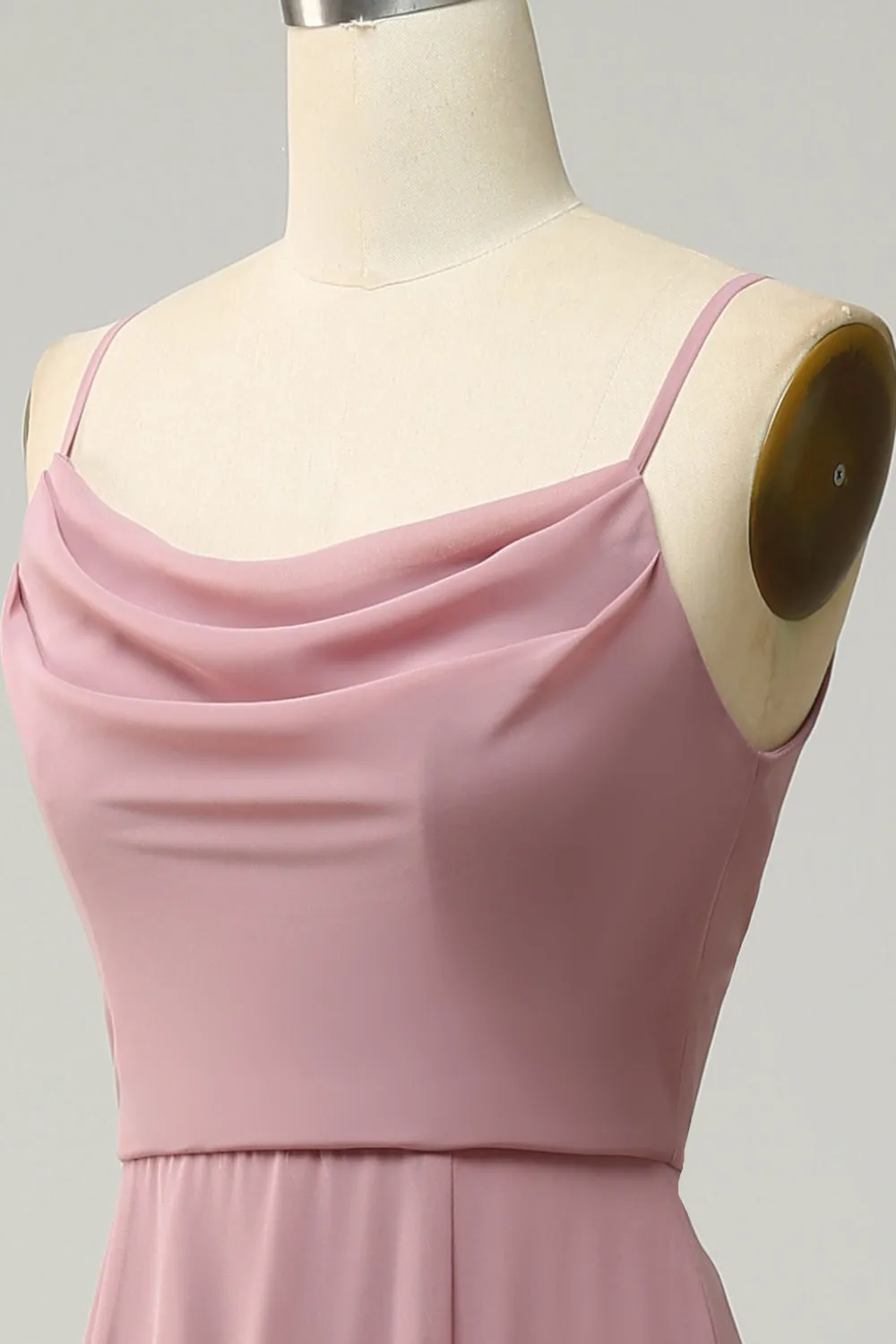 Spaghetti Straps A Line Sleeveless Long Bridesmaid Dress sold by Zapaka product image thumbnail 5