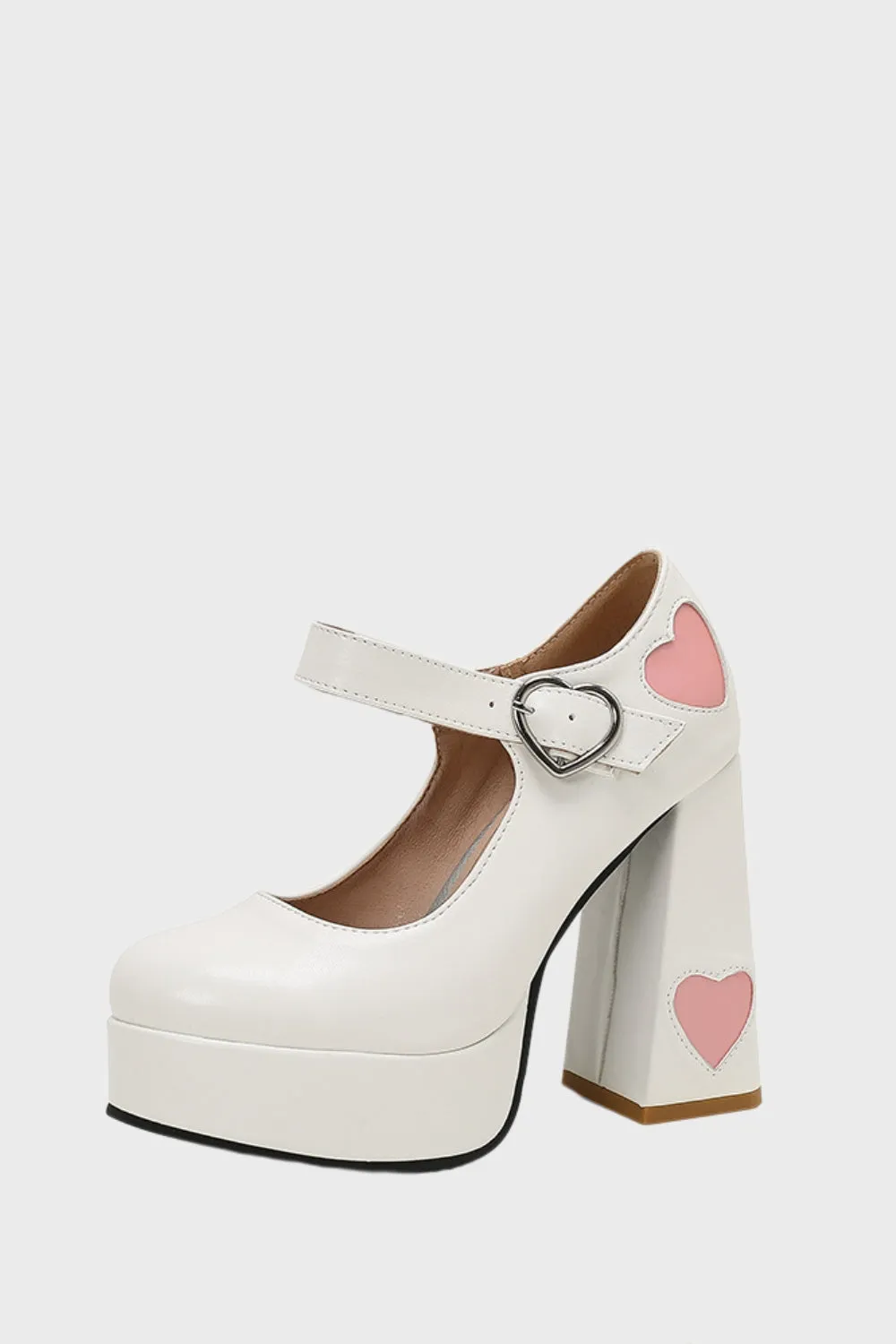 Black PU Leather Platform Block Heel Mary Jean Shoes sold by Zapaka product image thumbnail 5