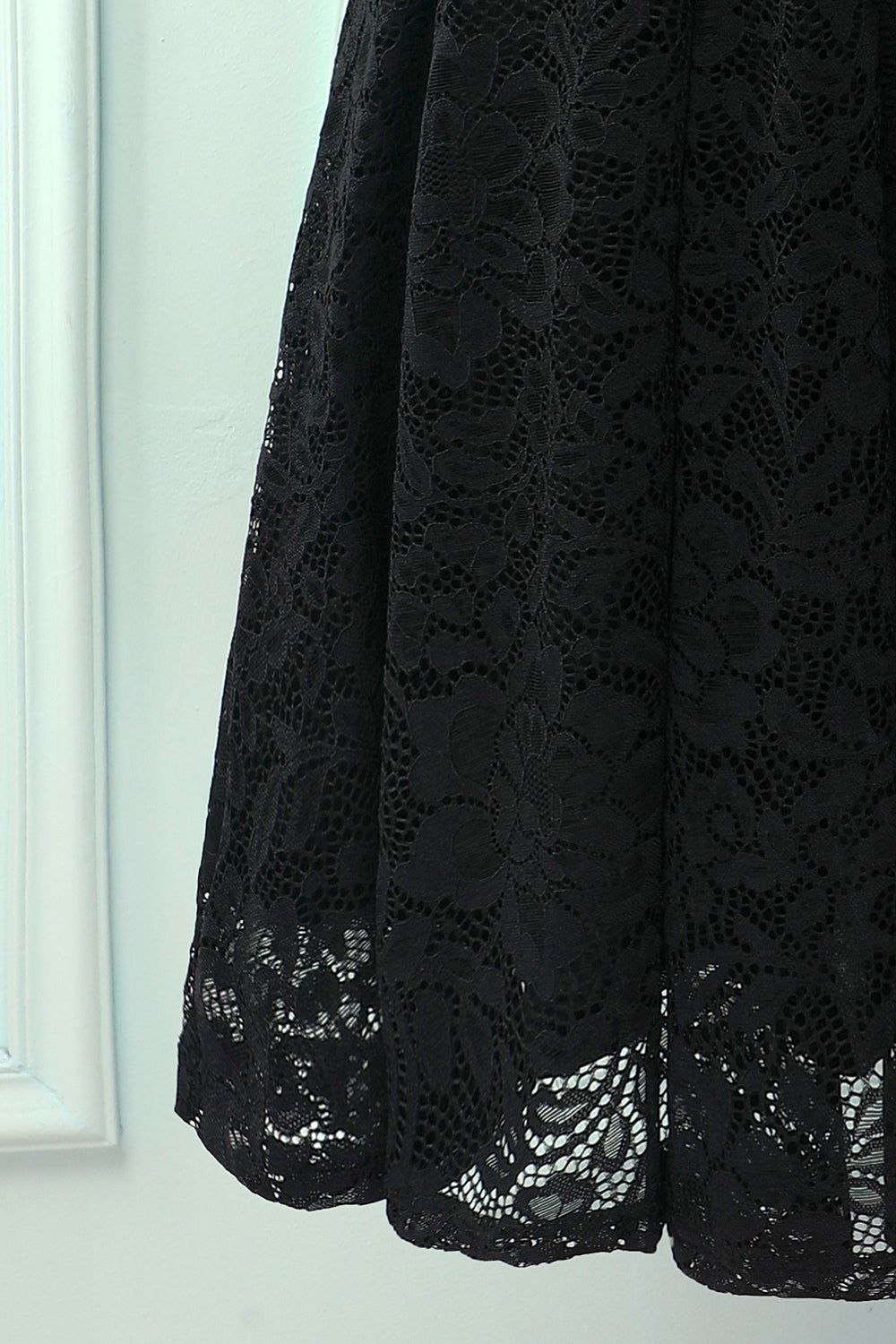 A Line Halter Lace Midi Little Black Dress sold by Zapaka product image thumbnail 5
