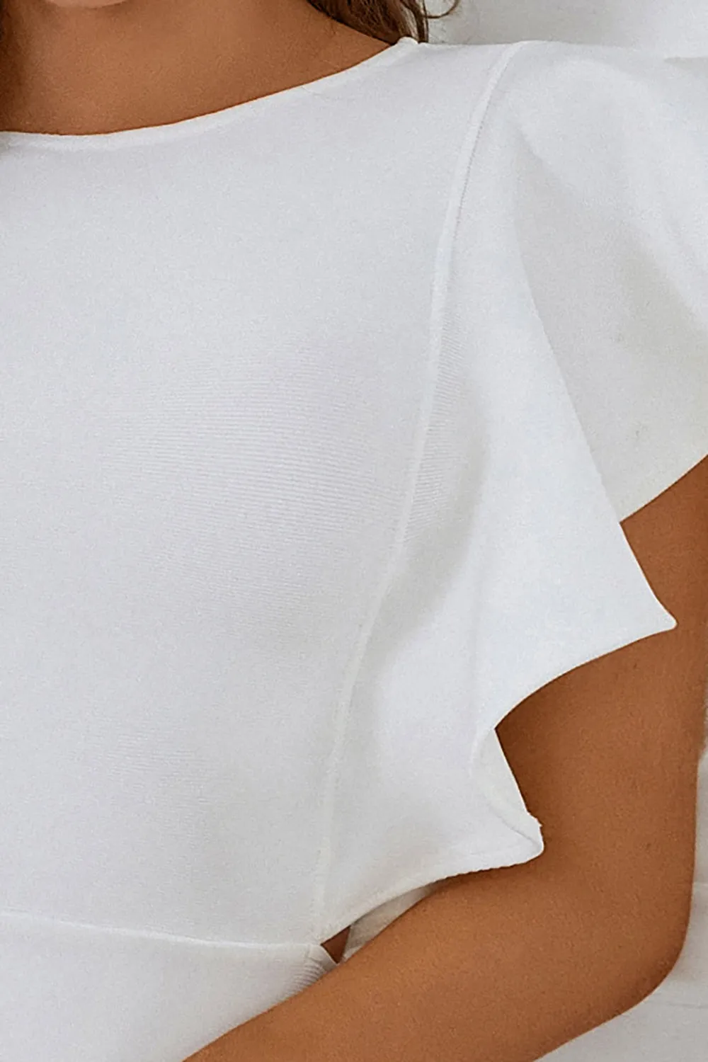 White Mermaid Ruffled Bodycon Dress sold by Zapaka product image thumbnail 2