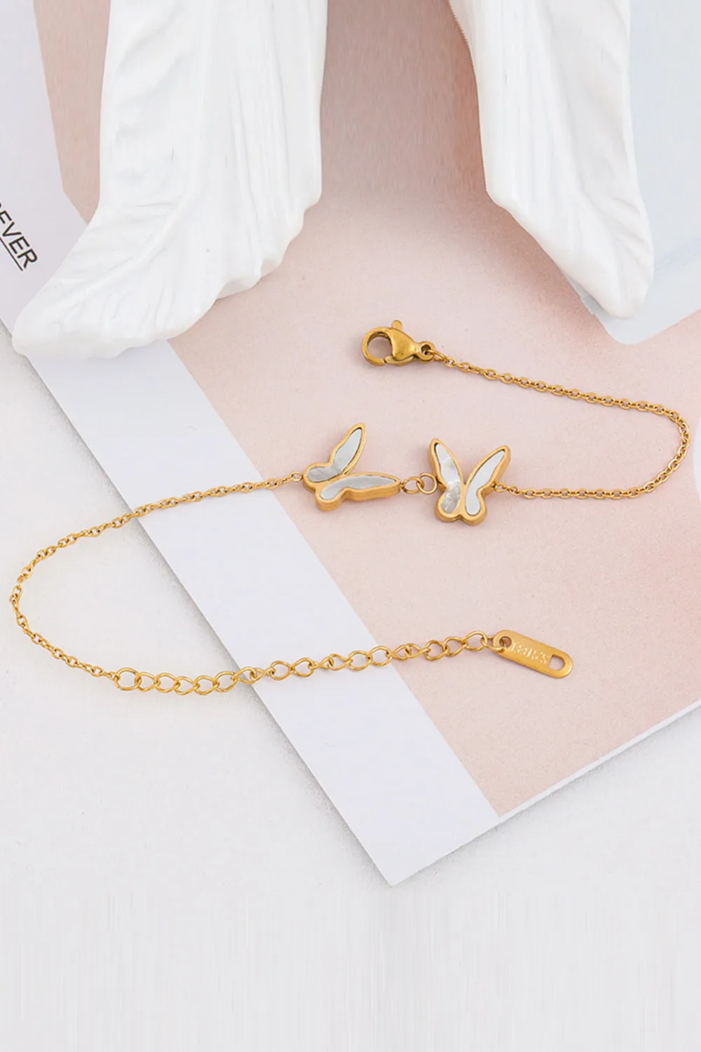 Titanium Double Butterfly Bracelet sold by Zapaka