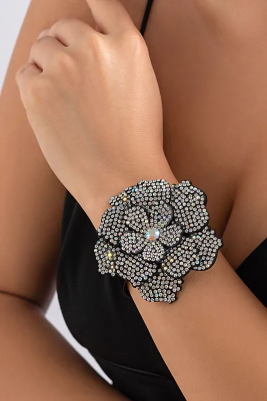 Sparkling Rhinestones Camellia Collar sold by Zapaka