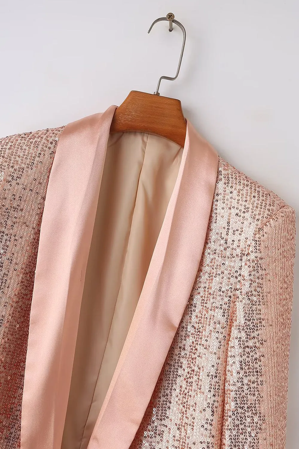 Sparkly Blush Sequins Women Prom Party Blazer sold by Zapaka product image thumbnail 3