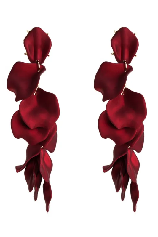 Red Petal drop earrings sold by Zapaka