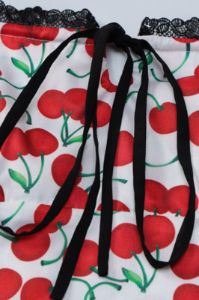 Spaghetti Straps Printed Red Casual Dress with Lace sold by Zapaka