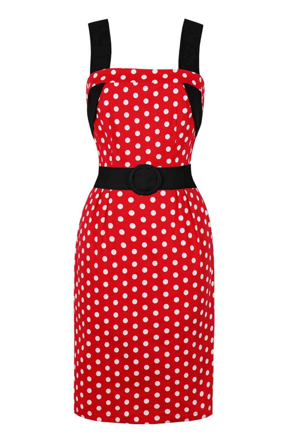 Red Polka Dots Bodycon 1960s Dress sold by Zapaka