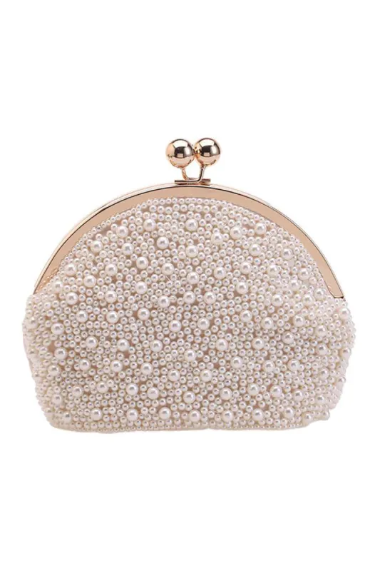 White Pearls Evening Party Handbag sold by Zapaka