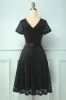 Black Short Sleeves Lace Dress sold by Zapaka