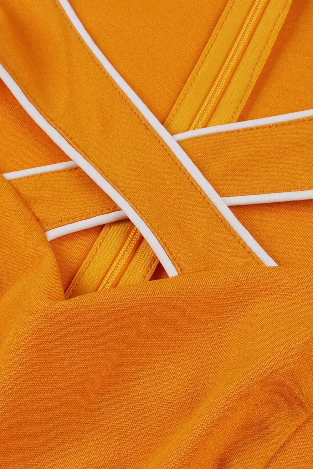 Orange A Line 1950s Swing Dress with Hollow-out sold by Zapaka product image thumbnail 4