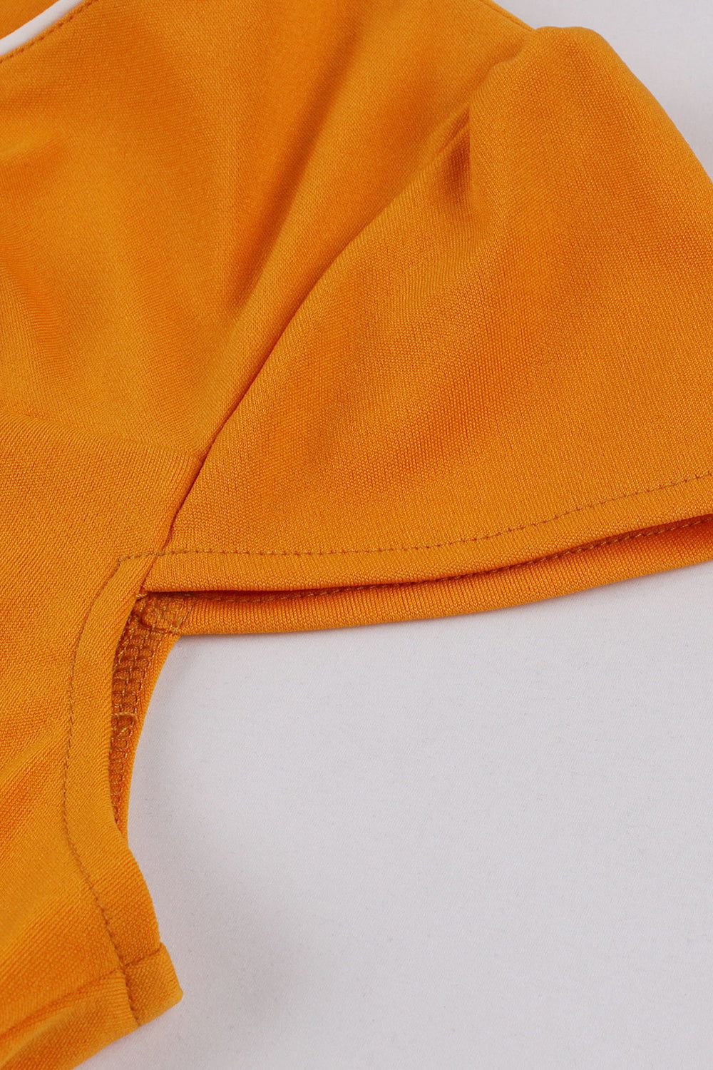 Orange A Line 1950s Swing Dress with Hollow-out sold by Zapaka product image thumbnail 5