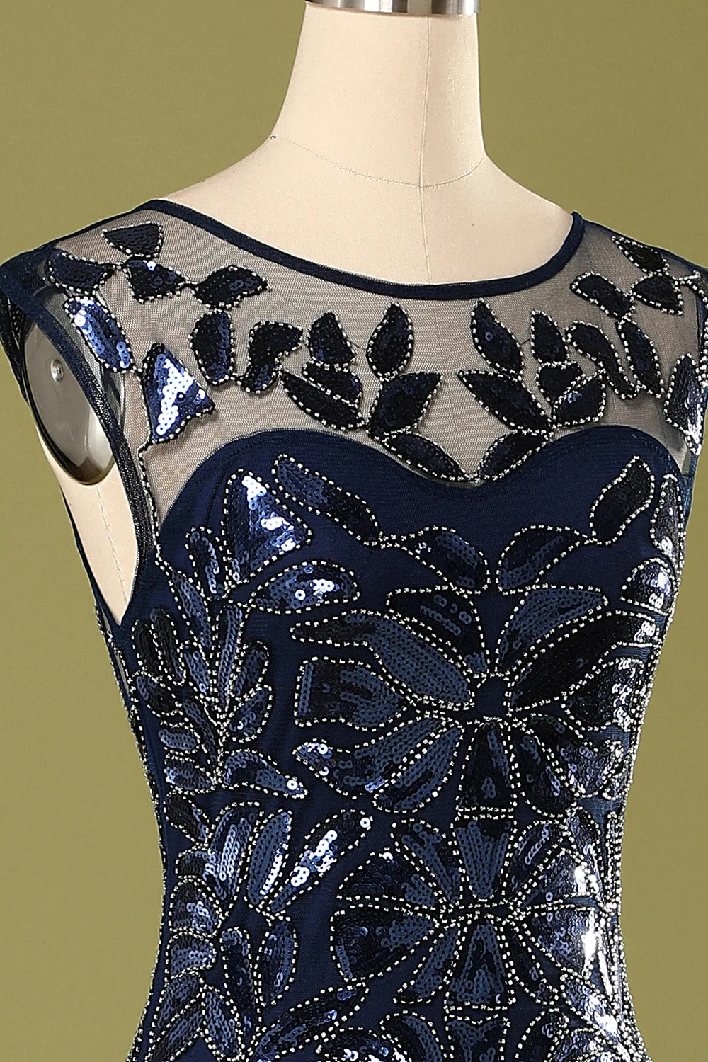 Navy 1920s Sequined Flapper Dress sold by Zapaka product image thumbnail 5
