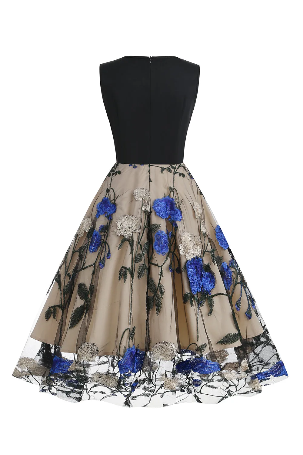 Blue Swing 1950s Dress with Embroidery sold by Zapaka product image thumbnail 2