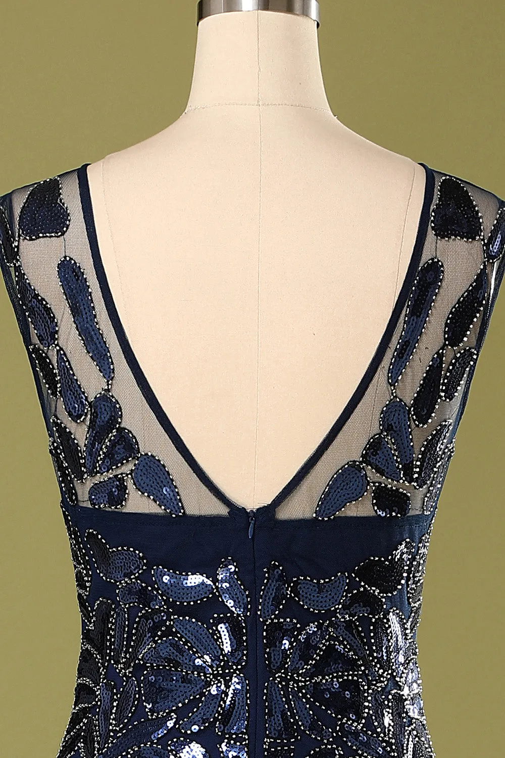 Navy 1920s Sequined Flapper Dress sold by Zapaka product image thumbnail 4