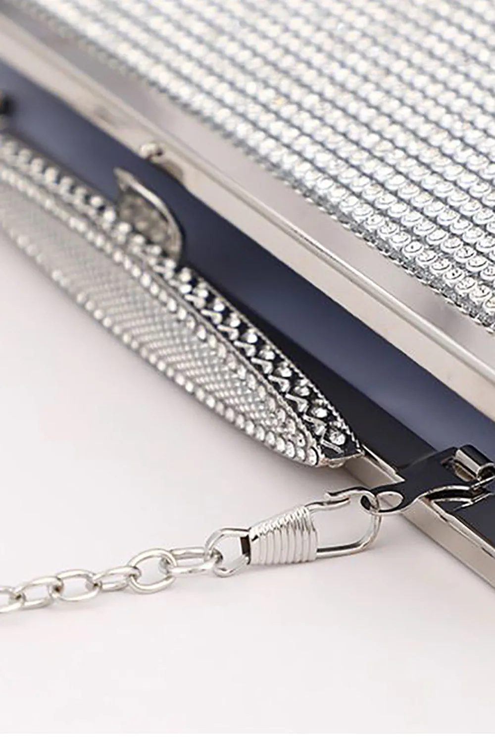 Silver Rhinestone Evening Clutch Bag sold by Zapaka product image thumbnail 3