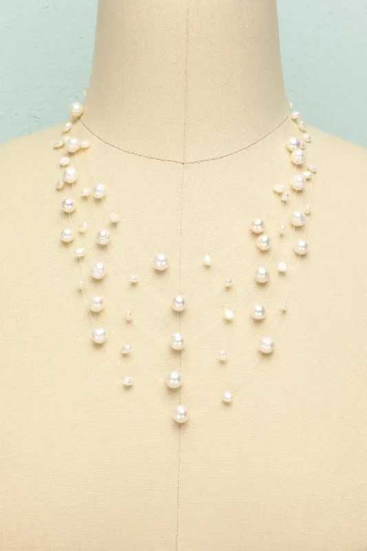 Layered Pearl Necklace sold by Zapaka