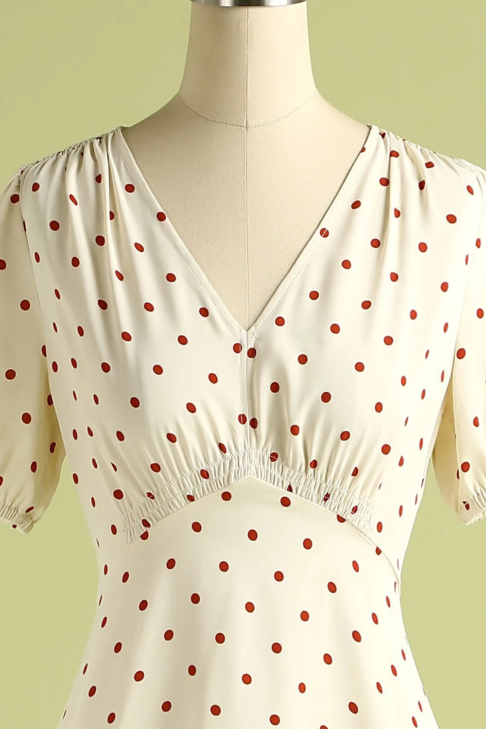 1950s Polka Dots Ivory Dress sold by Zapaka product image thumbnail 4