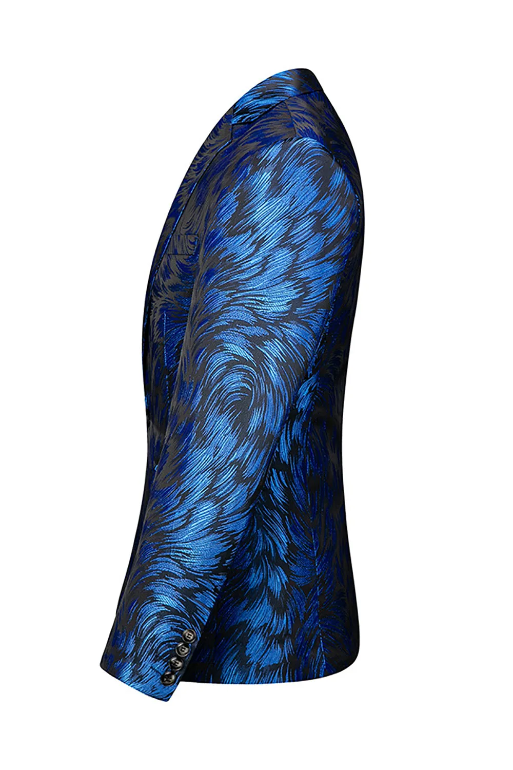 Notched Lapel One Button Royal Blue Men's Prom Blazer sold by Zapaka product image thumbnail 3