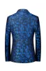 Notched Lapel One Button Royal Blue Men's Prom Blazer sold by Zapaka
