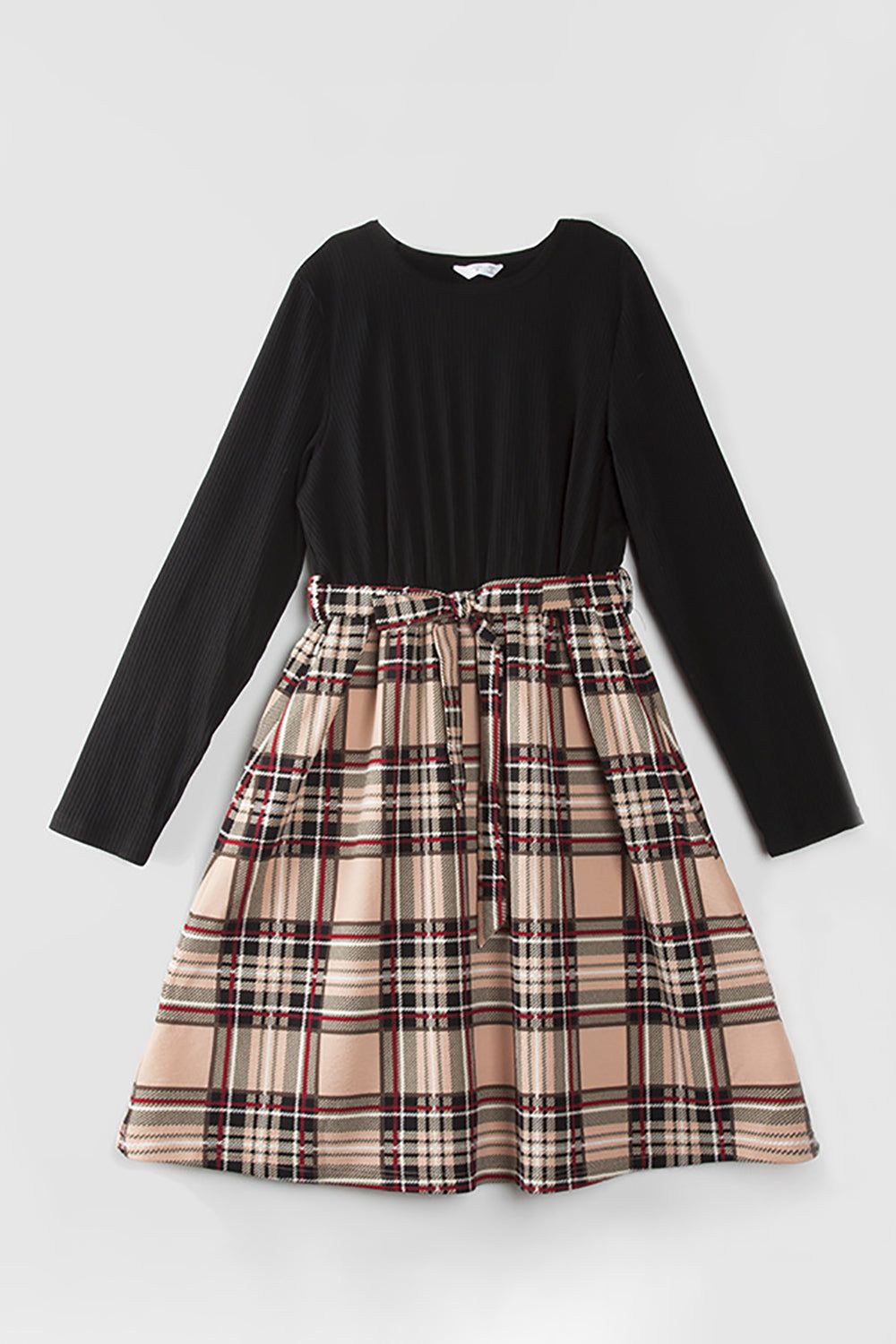 Black Plaid Dresses and Long Sleeves T-Shirt Family Matching Outfits sold by Zapaka product image thumbnail 4