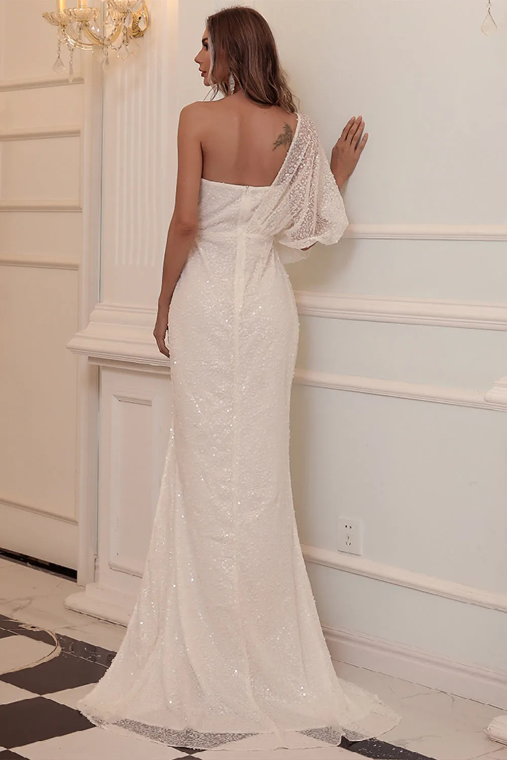 One Shoulder Sequins Prom Dress sold by Zapaka product image thumbnail 2