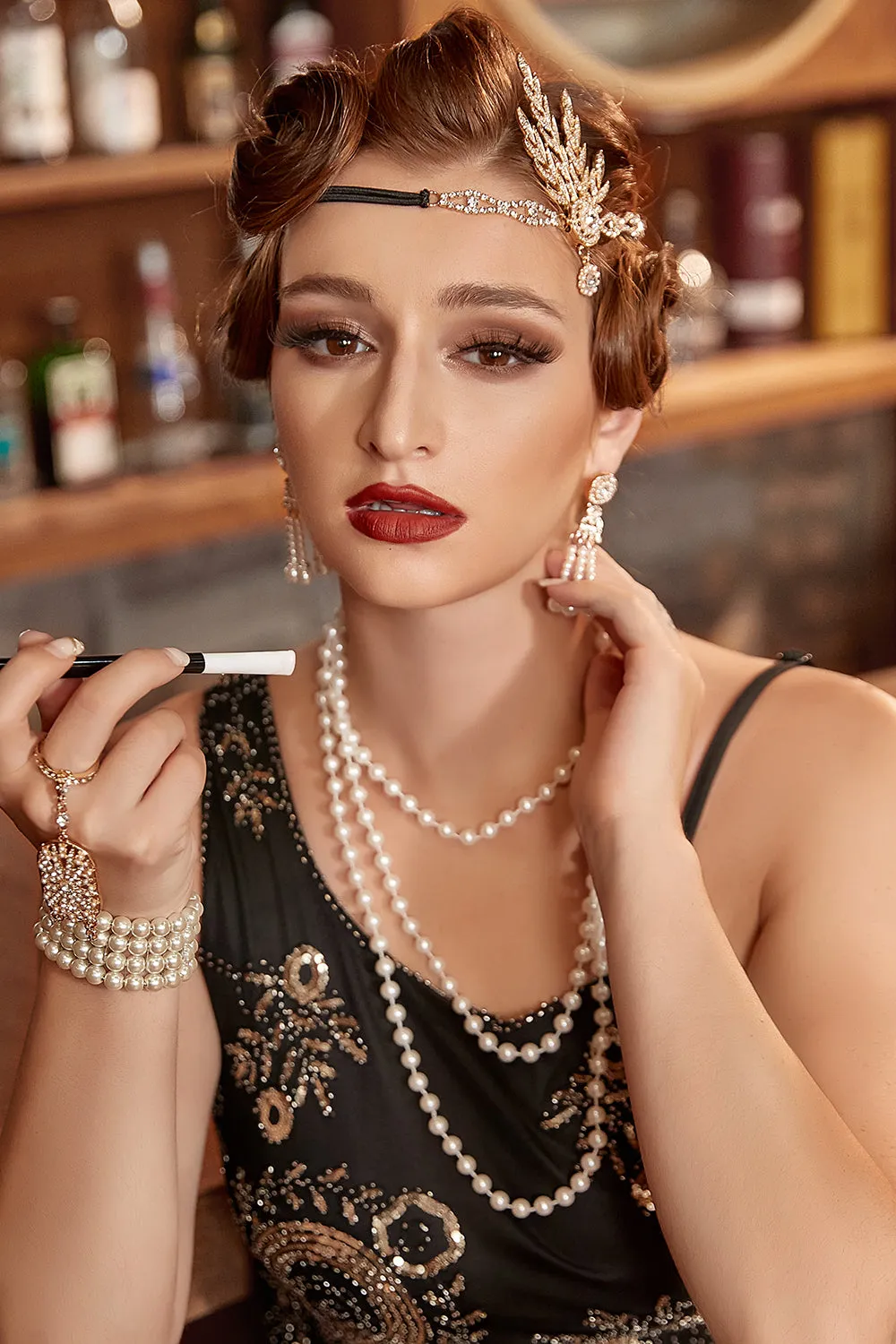 1920s Flapper Golden/Silver Accessories Set sold by Zapaka product image thumbnail 2