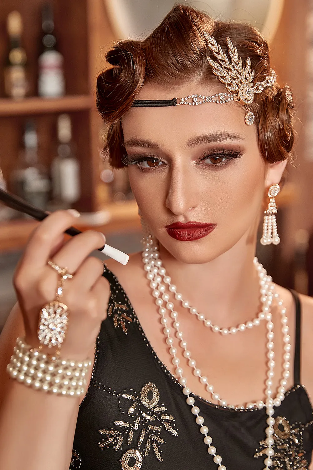 1920s Flapper Golden/Silver Accessories Set sold by Zapaka product image thumbnail 4