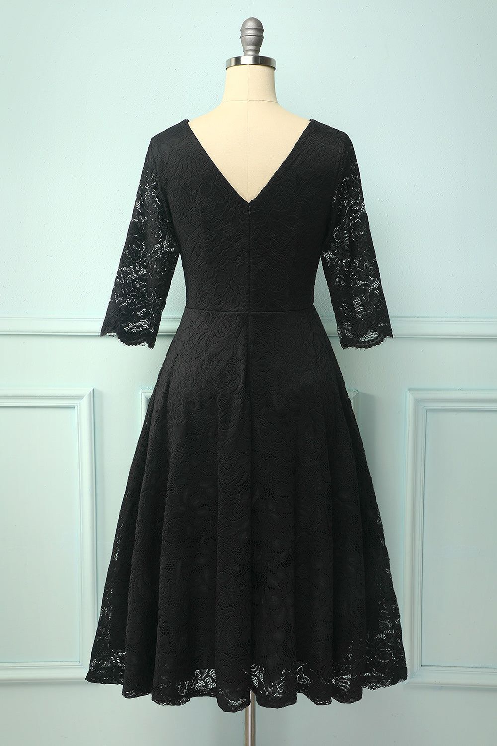 Black 3/4 Sleeves Formal Dress sold by Zapaka product image thumbnail 2