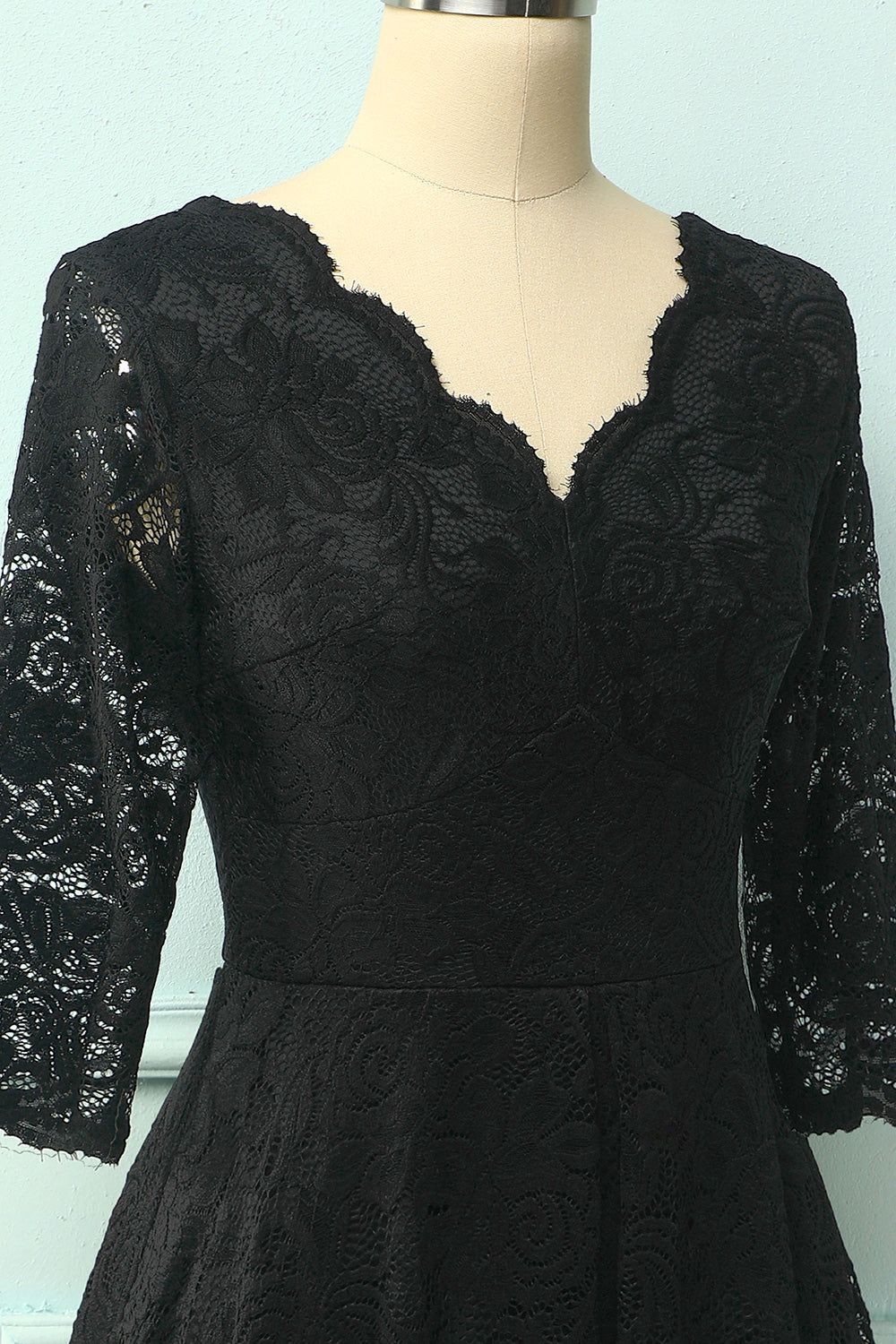 Black 3/4 Sleeves Formal Dress sold by Zapaka product image thumbnail 3
