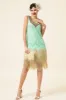 Mint Green Sequined Fringes 1920s Gatsby Flapper Dress with 20s Accessories Set sold by Zapaka