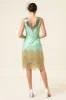 Mint Green Sequined Fringes 1920s Gatsby Flapper Dress with 20s Accessories Set sold by Zapaka