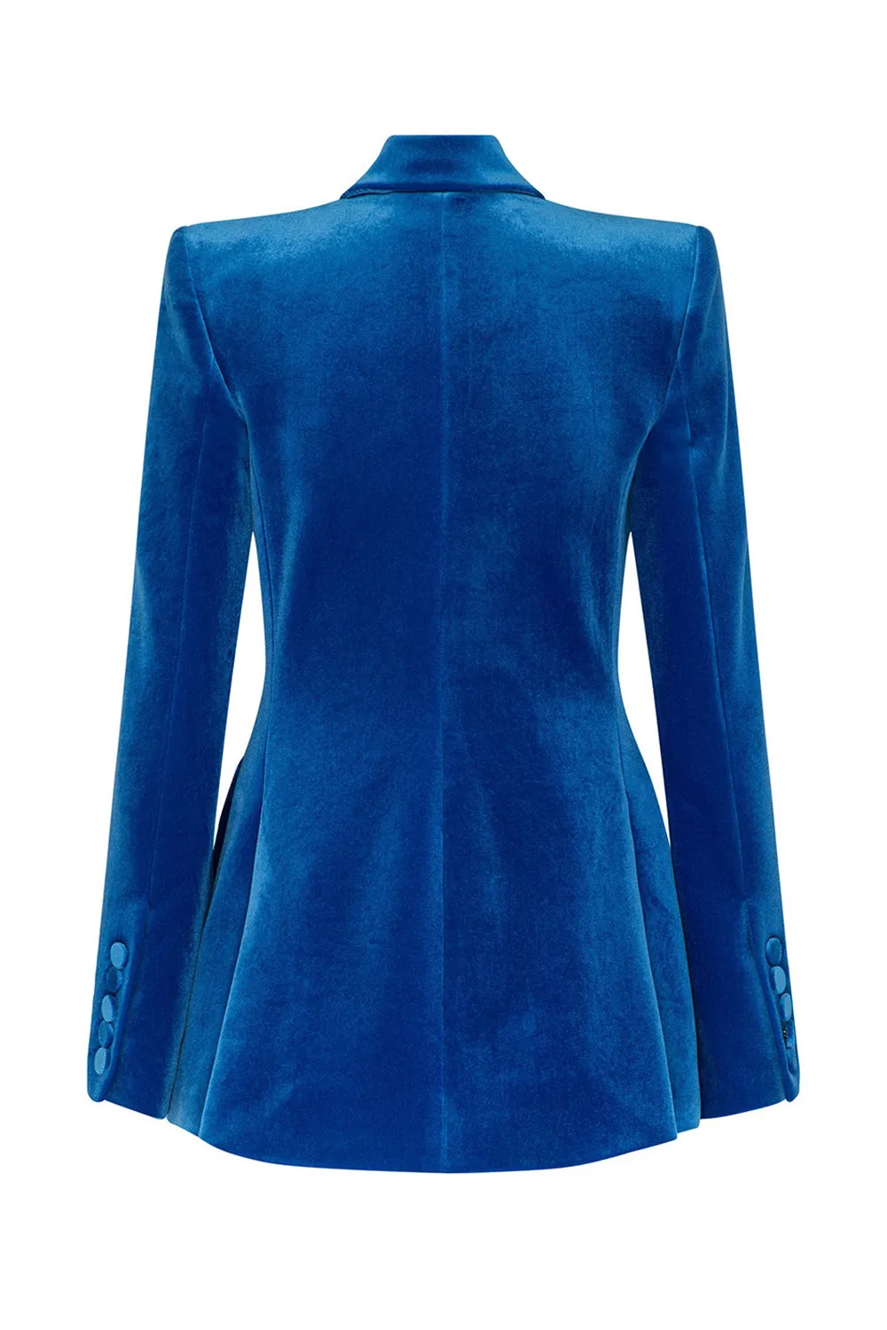 Blue Peak Lapel Velvet Party Women Blazer sold by Zapaka product image thumbnail 2