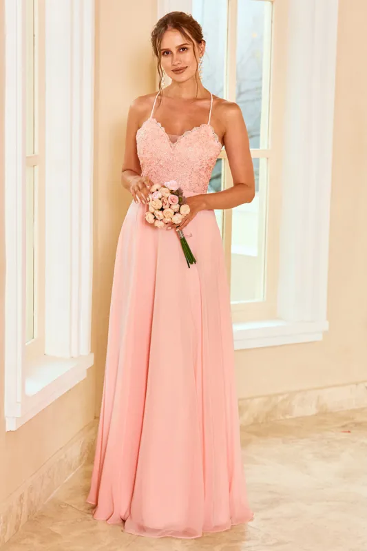 Lace Blush Bridesmaid Dress sold by Zapaka