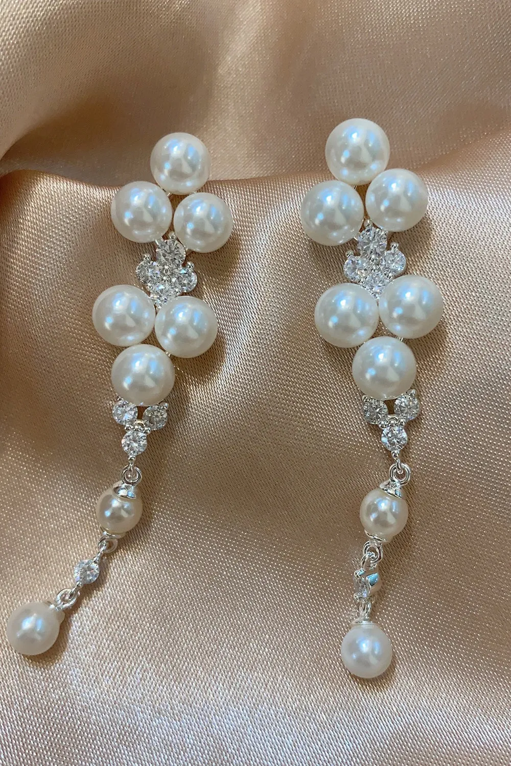 White Pearl Beading Earrings sold by Zapaka product image thumbnail 4