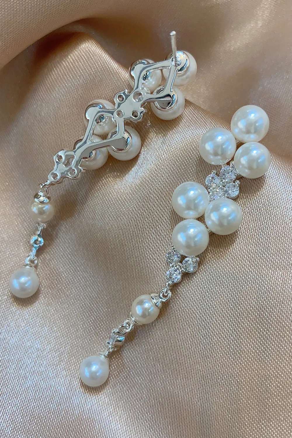 White Pearl Beading Earrings sold by Zapaka product image thumbnail 2