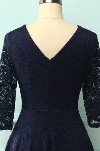 Navy 3/4 Sleeves Formal Dress sold by Zapaka