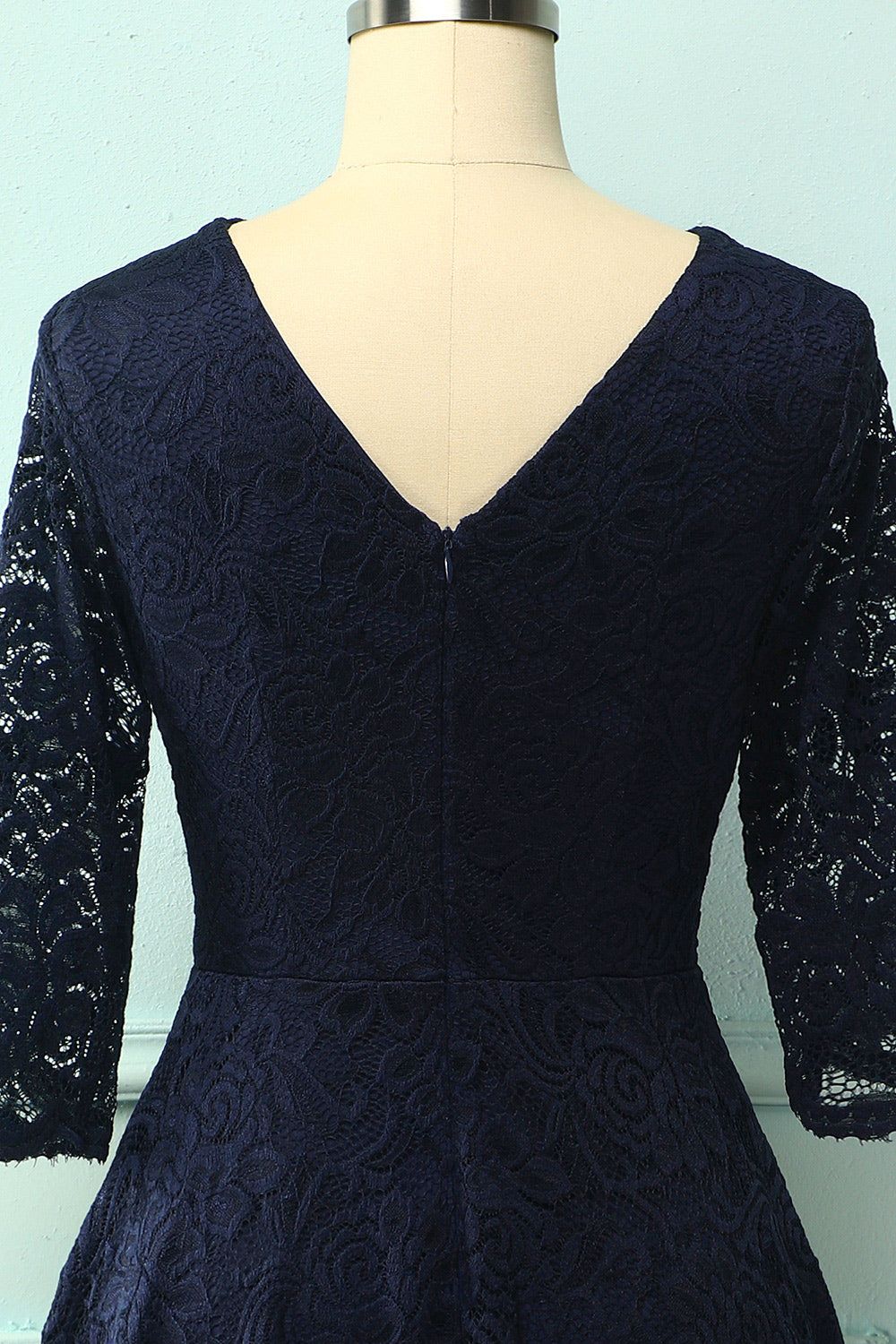 Navy 3/4 Sleeves Formal Dress sold by Zapaka product image thumbnail 4