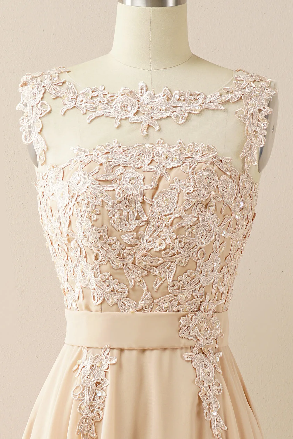 Chiffon Beaded Bateau Prom Dress sold by Zapaka product image thumbnail 3