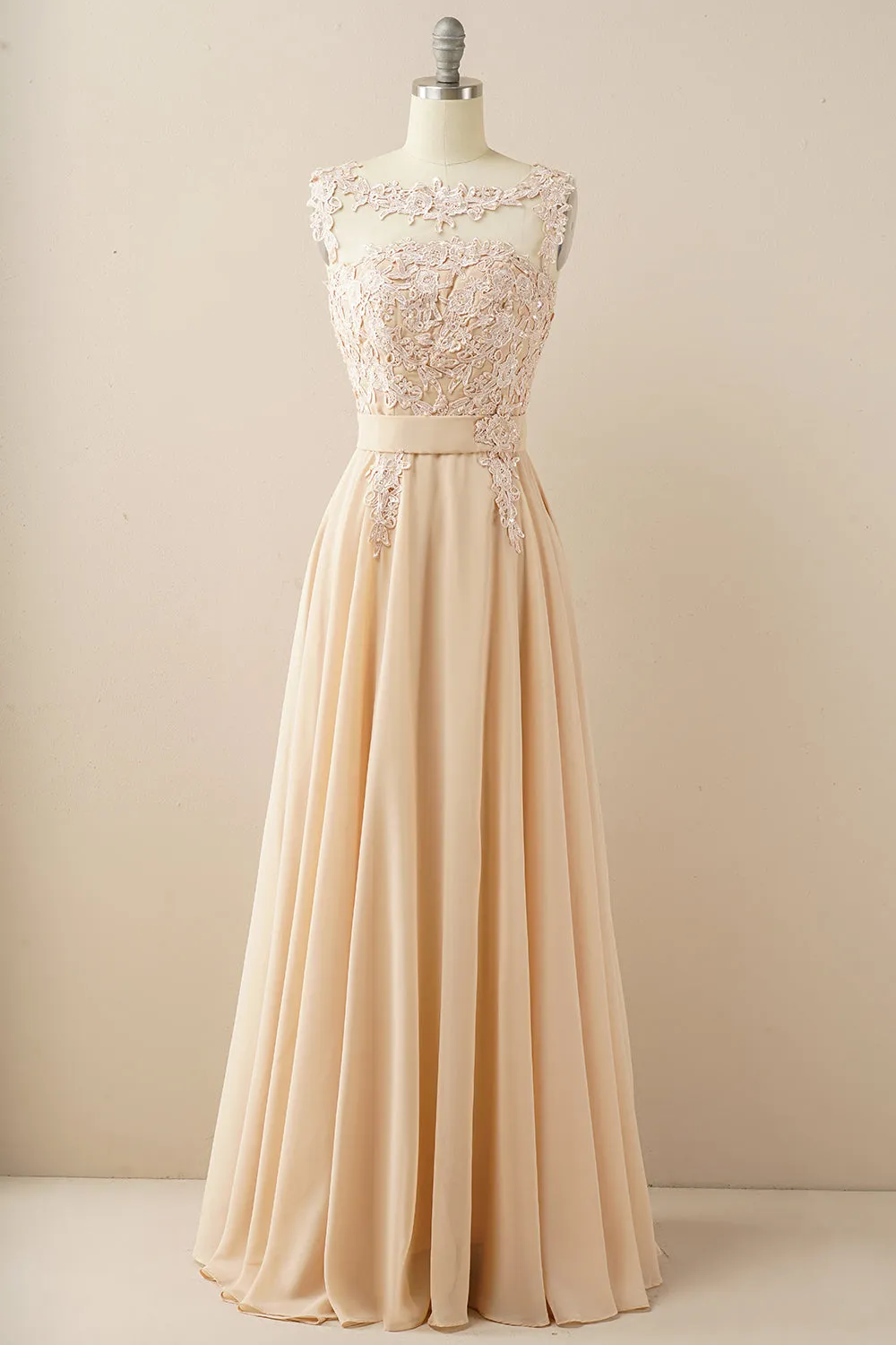 Chiffon Beaded Bateau Prom Dress sold by Zapaka