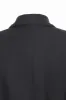 Black Shawl Lapel Double Breasted Long Women Blazer with Belt sold by Zapaka