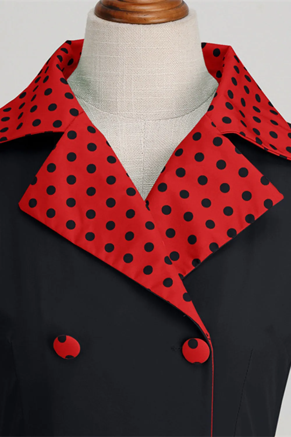 Black Polka Dots Swing 1950s Dress With Bow sold by Zapaka product image thumbnail 5